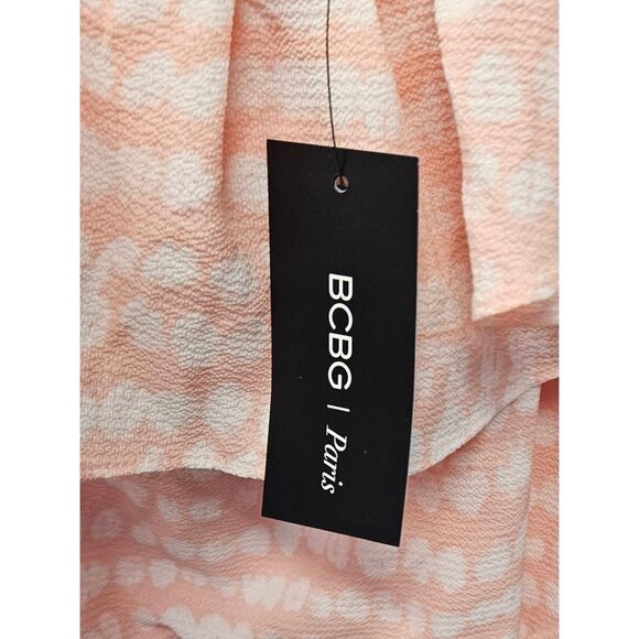 BCBG Paris Pink Polka Maxi Dress Womens Size 20 Dot Off Shoulder Maxi Dress - Picture 4 of 4